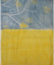 Load image into Gallery viewer, Yellow Leaves Hand Painted Saree With Blouse Piece