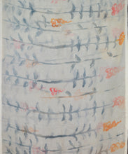 Load image into Gallery viewer, Orange Border Flower Hand Painted Saree With Blouse Piece