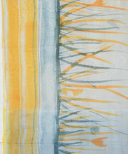 Load image into Gallery viewer, Yellow & Grey Flower Hand Painted Saree With Blouse Piece