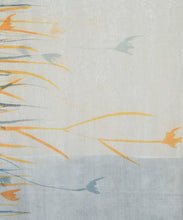 Load image into Gallery viewer, Yellow & Grey Flower Hand Painted Saree With Blouse Piece