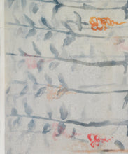 Load image into Gallery viewer, Orange Border Flower Hand Painted Saree With Blouse Piece