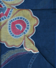 Load image into Gallery viewer, Indigo Blue Flowe Eco Print Saree With Blouse Piece