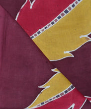 Load image into Gallery viewer, Maroon & Yellow Leaves Eco Print Saree With Blouse Piece