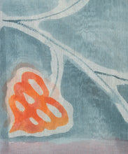 Load image into Gallery viewer, Orange Flower Hand Painted Saree With Blouse Piece