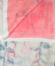 Load image into Gallery viewer, Orange Border Flower Hand Painted Saree With Blouse Piece