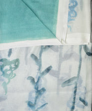 Load image into Gallery viewer, Sky Blue Flower Hand Painted Saree With Blouse Piece