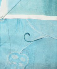 Load image into Gallery viewer, Sky Blue Leaves Hand Painted Saree With Blouse Piece