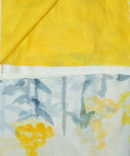 Load image into Gallery viewer, Yellow Flower Hand Painted Saree With Blouse Piece