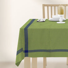 Load image into Gallery viewer, Green With Blue Checks & Border Table Cloth