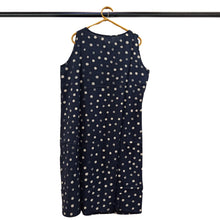 Load image into Gallery viewer, Beige & Navy Blue Batik Sleeveless Dress