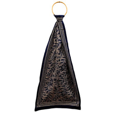 Load image into Gallery viewer, Black Colour Base With Leaves Kantha Stitched Stole