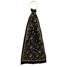 Load image into Gallery viewer, Black Colour Base With Multicolour Kantha Stitched Stole