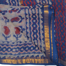 Load image into Gallery viewer, Blue Zari Border Kota Saree