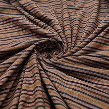 Load image into Gallery viewer, Brown With Multicolour Stripes Fabric