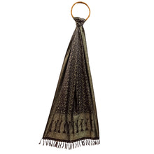 Load image into Gallery viewer, Dark Grey Benarasi Silk Stole