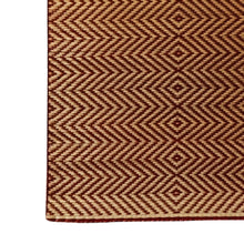 Load image into Gallery viewer, Deep Maroon Geometric Design Madur Floor Mat