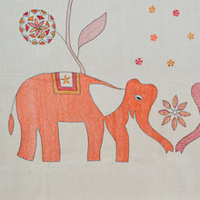 Load image into Gallery viewer, Elephant Garden Kantha Stitched Bedcover