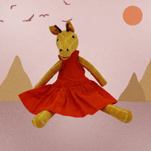 Load image into Gallery viewer, Girl Giraffe In Orange Dress