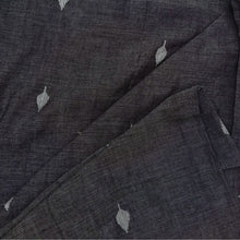 Load image into Gallery viewer, Grey & White Leaf Jamdani Buti Fabric