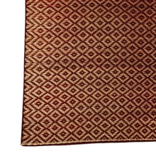 Load image into Gallery viewer, Maroon & Beige Geometric Design Madur Floor Mat