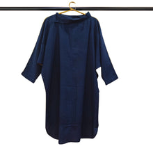 Load image into Gallery viewer, Navy Blue Collar Batik Dress