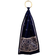 Load image into Gallery viewer, Navy Blue Colour Base Kantha Stitched Stole