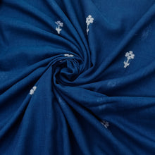 Load image into Gallery viewer, Navy Blue Jamdani Buti Fabric