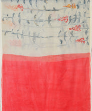 Load image into Gallery viewer, Orange Border Flower Hand Painted Saree With Blouse Piece