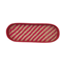 Load image into Gallery viewer, Red Bamboo Oval Shape Tray