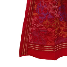 Load image into Gallery viewer, Red Colour Base Kantha Stitched Stole