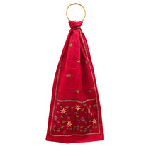 Load image into Gallery viewer, Red Colour Base Kantha Stitched Stole