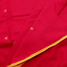 Load image into Gallery viewer, Red With Yellow Border Jamdani Buti Fabric