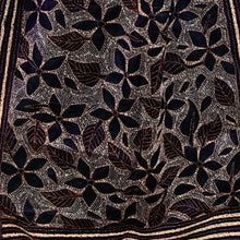 Load image into Gallery viewer, Black Colour Base Kantha Stitched Stole