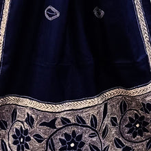 Load image into Gallery viewer, Navy Blue Colour Base Kantha Stitched Stole
