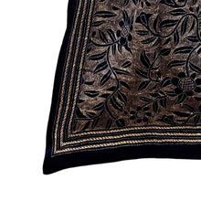 Load image into Gallery viewer, Black Colour Base With Leaves Kantha Stitched Stole