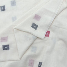 Load image into Gallery viewer, White With Multicolour Jamdani Buti Fabric