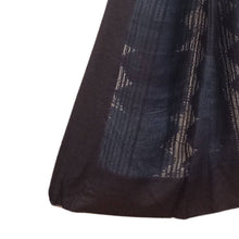 Load image into Gallery viewer, Tassar Navy Blue Printed With Border Stole