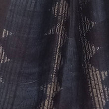 Load image into Gallery viewer, Tassar Navy Blue Printed With Border Stole