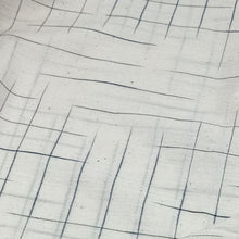 Load image into Gallery viewer, White With Navy Blue Checks Fabric