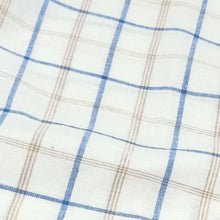 Load image into Gallery viewer, White With Blue & Yellow Checks Fabric