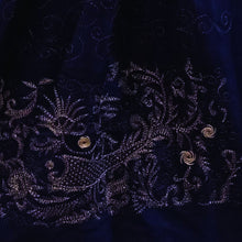 Load image into Gallery viewer, Navy Blue & Black Silk Reversible Stole