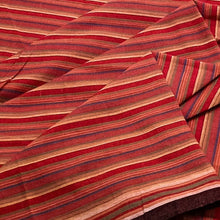 Load image into Gallery viewer, Handwoven Striped Earthy Reds & Browns Fabric
