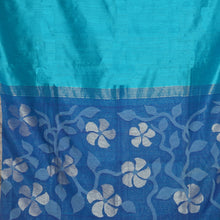 Load image into Gallery viewer, Blue Tussar Matka Silk Saree With Blouse Piece