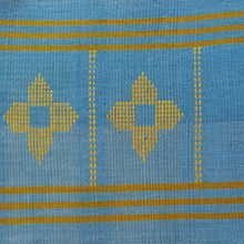 Load image into Gallery viewer, Blue With Yellow Border Table Runner