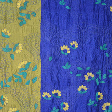 Load image into Gallery viewer, Floral & Leaves Design Kantha Embroidery Bedcover