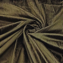 Load image into Gallery viewer, Olive Green Dupion Silk Fabrics