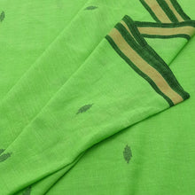 Load image into Gallery viewer, Light Green With Deep Green Jamdani Buti Fabric