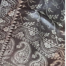 Load image into Gallery viewer, Grey Handwoven Banarasi Silk Stole
