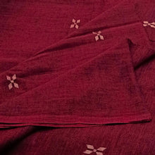 Load image into Gallery viewer, Maroon With Yellow Jamdani Motif Fabric