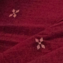 Load image into Gallery viewer, Maroon With Yellow Jamdani Motif Fabric